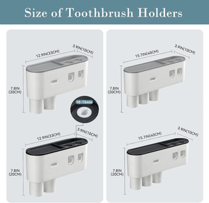 Home Bathroom Organizers Automatic Multi-functional Wall Mounted Plastic Battery Powered Eco-Friendly <b>Toothbrush</b> <b>Holder</b> Set - Product Image 2