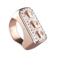 Penjualan Terbaik kustom cincin berlian merah muda Tiktok pengendali jarak jauh cincin gulir nirkabel Halaman Turner