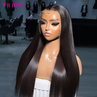Precio al por mayor: Peluca de cabello humano virgen liso con densidad del 250%, pre-arrancada, con cabello de bebé, lista para usar, sin pegamento, con encaje frontal.