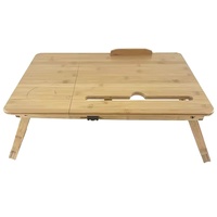 Plateau de petit déjeuner pliable et réglable pour ordinateur portable, bureau de lit en bambou, Table de bureau