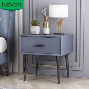 Muebles de lujo para el hogar, mesita de noche cuadrada de madera, almacenamiento moderno, gris, vintage, con cajón <span class=keywords><strong>secreto</strong></span> - Product Image 1