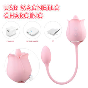 Versand fallen 2 In 1 Rose Flower Doppel köpfiges Ei Springen Saugen Vibrator Weibliche Masturbation Adult Fun Produkt - Product Image 5