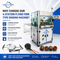 Machine automatique de bobinage de moteurs CC sans balais pour drones UAV, avec commande CNC pour rotors externes, quatre stations, état neuf