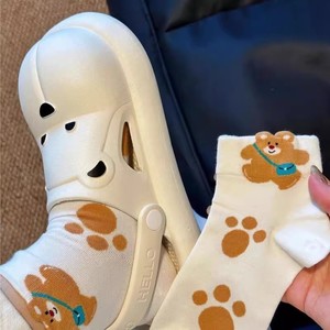 Women's Short <b>Socks</b> Summer Thin Breathable Sweat Absorbent Mid Calf Cute <b>Cartoon</b> Bear Pattern Casual Ankle <b>Socks</b> - Product Image 2