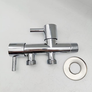 Compagnon de toilette Séparateur d'eau en 4 parties Vanne triangulaire Robinet de douche d'angle à trois voies One-In-Two-Out Accessoires de robinet d'hôtel - Product Image 2