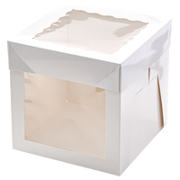 Boîte à gâteau de mariage en carton blanc personnalisée en gros avec fenêtre, emballage de boulangerie haut de gamme