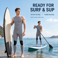 Combinaison de plongée longue en néoprène gris 2 mm pour homme, idéale pour la plongée en apnée, le surf, le paddle board, le SUP et le kayak en été