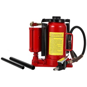 Cric hydraulique pneumatique à bouteille <span class=keywords><strong>12</strong></span>/20 tonnes, entièrement soudé, avec pompe manuelle et poignée, robuste pour voiture - Product Image 1