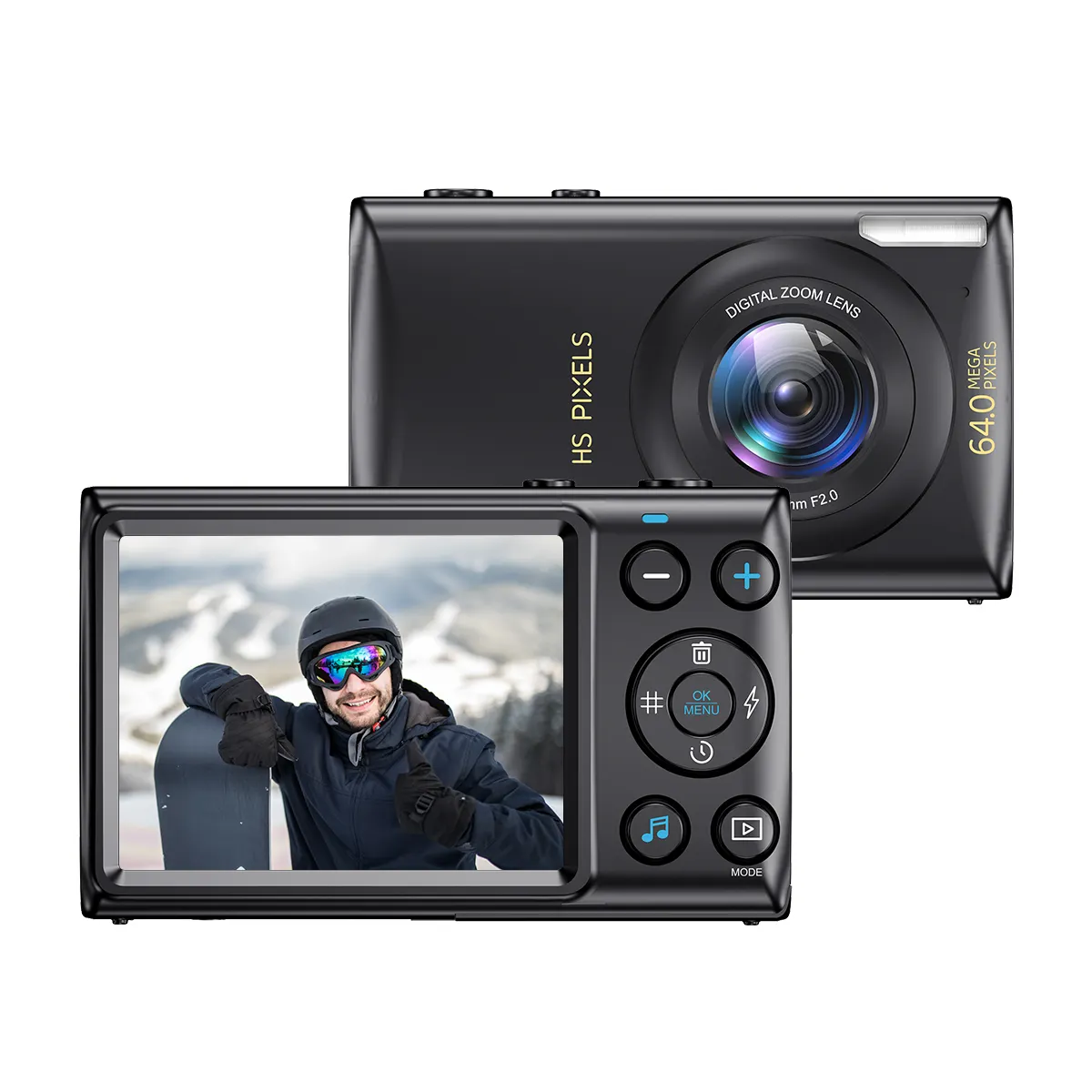 Câmera de vídeo digital HD 4K 64MP direto da fábrica 18X Zoom Digital Tela IPS de 2,8 polegadas Câmeras digitais para fotografia