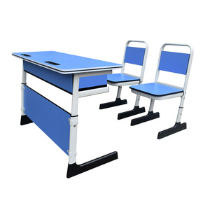 School <b>Desk</b> And Chair Set Mg K24 With Side Panels Height Adjustable For Classroom Use Modern Minimalist Style <b>Solid</b> <b>Wood</b> - Product Image 5