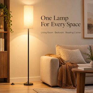 Lampadaire LED Minimaliste Moderne RVB à Couleurs Variables <span class=keywords><strong>avec</strong></span> Interrupteur au <span class=keywords><strong>Pied</strong></span>, <span class=keywords><strong>Abat</strong></span>-<span class=keywords><strong>jour</strong></span> en Tissu, Culot E27, <span class=keywords><strong>Lampe</strong></span> d'Ambiance – Vente en Gros - Product Image 6