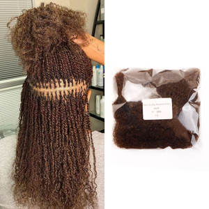 [Hodreads] Donkerbruine #2 Kleuren Fijn Haar <span class=keywords><strong>Afro</strong></span> <span class=keywords><strong>Kinky</strong></span> Human Raw Hair Bulks Groothandelsproducten Grote Voorraad Van 8 Tot 16 Inch - Product Image 1