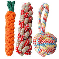 Jouet pour chien en corde de coton nouée, balle à mâcher pour chiot, corde à tirer, interactivité pour la bruxismes canin, pour Labradors, Border Collies, Golden Retrievers, amusant