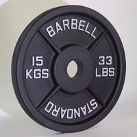 Disque de musculation standard en fonte massif noir mat, 45 LBS (20,4 KG), épaissi, pour salle de sport