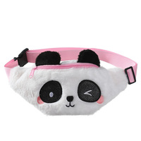 Sac de poitrine en peluche de panda de dessin animé bon marché, sac de taille coloré mignon pour enfants