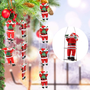 Mini babbo natale scaletta e corda ciondolo bambola per regali di natale decorazioni Festive - Product Image 1