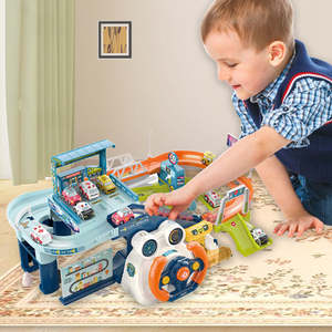 WYL Offre Spéciale Kids Race Tracks Slot Toys 2 en 1 Urban Rail Track Toys Musical Steering Wheel Race Track Toys Avec Lighting,Music - Product Image 2