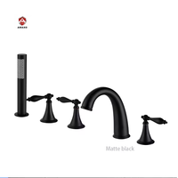 Robinet de baignoire noir mat avec main de douche