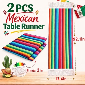ของตกแต่งงานปาร์ตี้ปาฟู เฟียสต้า ของตกแต่งซินโก <span class=keywords><strong>เด</strong></span>อ มาโย ของตกแต่งธีมเม็กซิกัน ของตกแต่งโต๊ะวันทาโก ทริน<span class=keywords><strong>เด</strong></span>ย์ ผ้าปูโต๊ะเม็กซิกัน 2 ชิ้น - Product Image 2