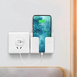 Wall Mounted Organizer Air Conditioner TV <strong>Remote</strong> Control Storage Box Mobile Phone Plug <strong>Holder</strong> Multifunction USB Charging Stand - Product Image 2