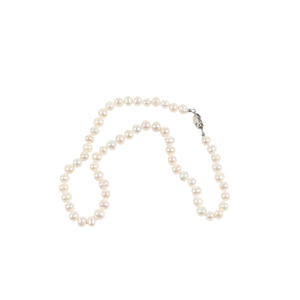 <span class=keywords><strong>Collar</strong></span> <span class=keywords><strong>de</strong></span> <span class=keywords><strong>Perlas</strong></span> <span class=keywords><strong>de</strong></span> Agua Dulce Casi Naturales <span class=keywords><strong>de</strong></span> 7-8 mm, Plata <span class=keywords><strong>de</strong></span> Ley S925, Gran Brillo, Estilo Clásico/Elegante, para Uso Diario - Product Image 4