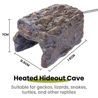 Caverne chauffante pour reptiles, cachette en pierre avec thermostat réglable, roche chauffante pour terrarium de lézards, geckos et amphibiens