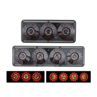 Feu arrière LED en plastique 24V pour camion, ensemble 3/4 anneaux, feu de freinage, de recul et de clignotant 21W pour remorque et camion