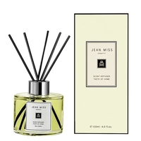 Flacon diffuseur de parfum rond en verre de luxe vide personnalisé de 50 ml, 100 ml, 120 ml, 200 ml avec bouchon en métal et boîte