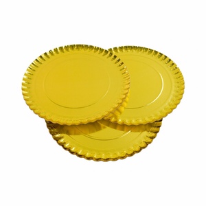 Vente en gros usine : Plateau à gâteau rond en carton argenté et doré, avec bord bleu, personnalisable OEM - Product Image 4