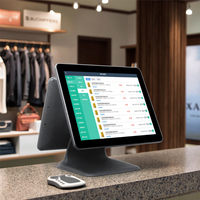 Venta al por mayor 15,6 pulgadas de doble pantalla Win 7/10/Linux Smart POS máquina Punto de Venta Sistema de caja registradora Terminal Pos