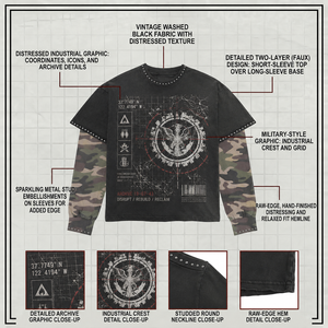 เสื้อยืดแขนยาวสองชั้น 400 กรัม ผ้าฝ้าย 100% พิมพ์ลายกราฟิกทรงโอเวอร์ไซส์ แขนวาฟเฟิล เนื้อผ้าหนา สไตล์สตรีทแวร์ สำหรับผู้ชาย - Product Image 3