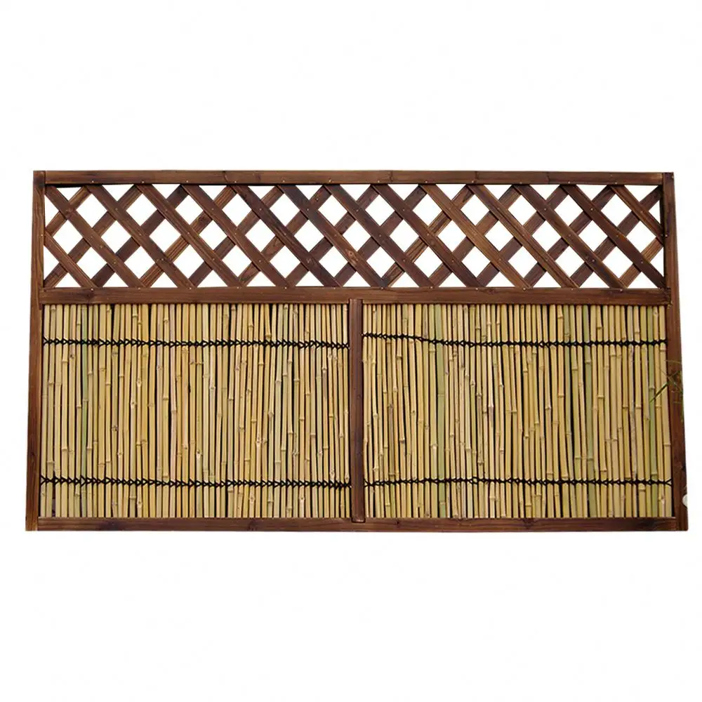 Clôture de jardin extérieure bon marché, cadre en bois naturel, clôture de jardin en bois de bambou