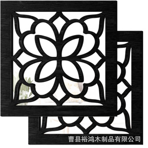 Wooden carved decorative picture <b>frame</b>, suitable for living room and bedroom background <b>wall</b> decoration, 11.8-inch - Product Image 5