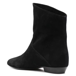 Produttore Custom Slip on camoscio su <span class=keywords><strong>stivaletti</strong></span> larghi <span class=keywords><strong>stivaletti</strong></span> neri <span class=keywords><strong>tacco</strong></span> basso comodi a punta larga larghezza Casual - Product Image 3