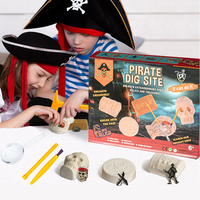 Kit de Excavación Educativo 5 en 1 para Niños, Juguetes de Excavación para Arqueología Pirata, Exploración para Edades de 5 a 7 Años, Hecho de TPR