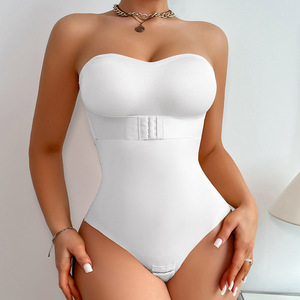 Wholesale Built in Bra Tube Top Thong Body Shaper Tummy Control <strong>Strapless</strong> One Pieces <strong>Shapewear</strong> <strong>Bodysuits</strong> for Women - Product Image 4
