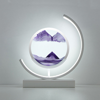 Lampe de table LED moderne à piles avec sablier dynamique en verre, veilleuse pour décoration de chevet