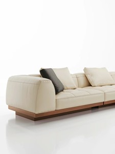 Sofá de Diseño Espacioso y Lujoso de Estilo Italiano, <span class=keywords><strong>Chaise</strong></span> <span class=keywords><strong>Longue</strong></span> de Esquina Posmoderna, Sofá Bohemio de Madera Maciza - Product Image 4