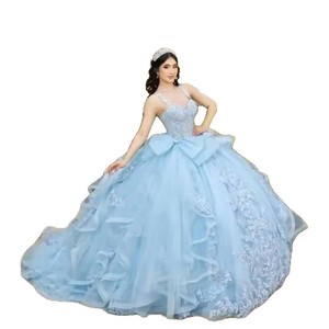 S2602L Nuovo Abito <span class=keywords><strong>da</strong></span> <span class=keywords><strong>Sposa</strong></span> Elegante con Halter, Ricamo di Alta Qualità, Decorazione a Fiocco, Stile Palazzo Fantastico, Gonna a Palloncino - Product Image 6