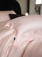 Parure de lit Premium 100S en Tencel Lyocell teint uni, respirante et rafraîchissante, comprenant drap plat, drap-housse et taies d'oreiller