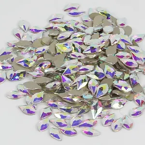 Lote de cabujones de Cristal AB con forma de Navette, lote de diamantes de imitación de 3mm x 11mm