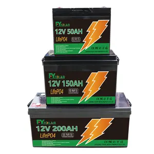 Batterie solaire 12v 200ah 100ah 150ah lithium lifepo4 systèmes de stockage de batterie solaire packs de batteries