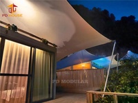 Forêt montagne lac neige modulaire isolé spa maison hébergement mobile doute toit vacances retraite tente motel hôtel cabine