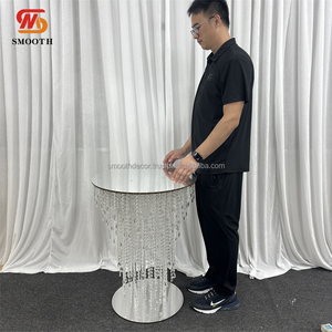 Mịn trang trí đám cưới rõ ràng Acrylic Vòng pha lê bánh đứng với gương cơ sở - Product Image 1