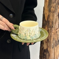 Ensemble de tasses et assiettes à café vintage de luxe léger, motif fleur carillon éolien, haute esthétique, avec boîte cadeau portable, nouveau, pour thé de l'après-midi et anniversaire