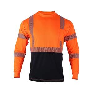 タイプR クラス3 高視認性 オレンジ 倉庫用 安全シャツ 反射 速乾 通気性 長袖 ハイビズ セーフティシャツ - Product Image 2