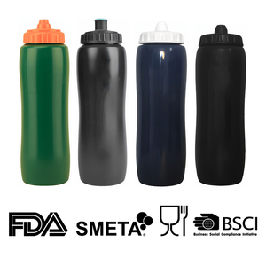 Bouteille d'eau de cyclisme et de hockey sur glace personnalisable avec logo, sans BPA, 700 ml et 1000 ml, à compression facile avec valve à débit rapide - Product Image 1