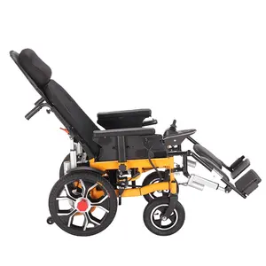 设计定制折叠电动轮椅轻钢斜躺电动轮椅