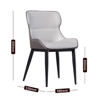 Chaise de salle à manger moderne de luxe en cuir PU, structure en acier carbone, usage commercial pour restaurants et hôtels