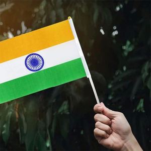Bandera de la India para ondear a mano, de calidad superior, venta al por mayor, directo de fábrica, nación india - Product Image 6